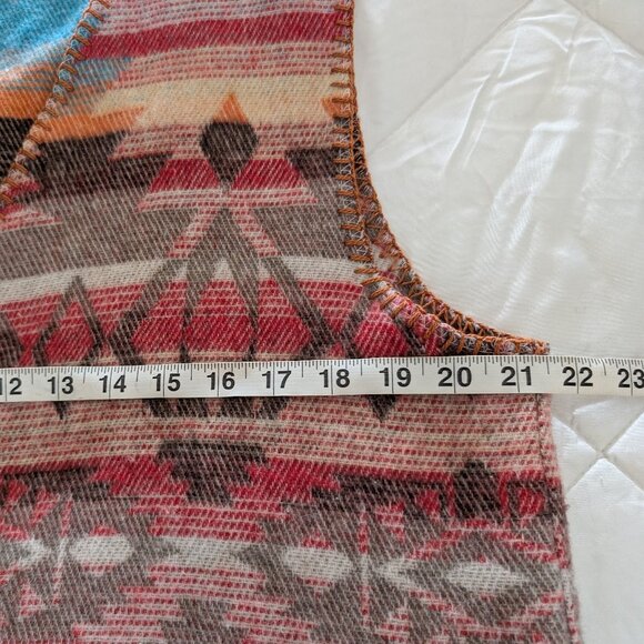 RHONDA STARK Vest VTG‎ Women's M Santa Fe Fringe Blanket Native Southwest USA - Picture 12 of 14